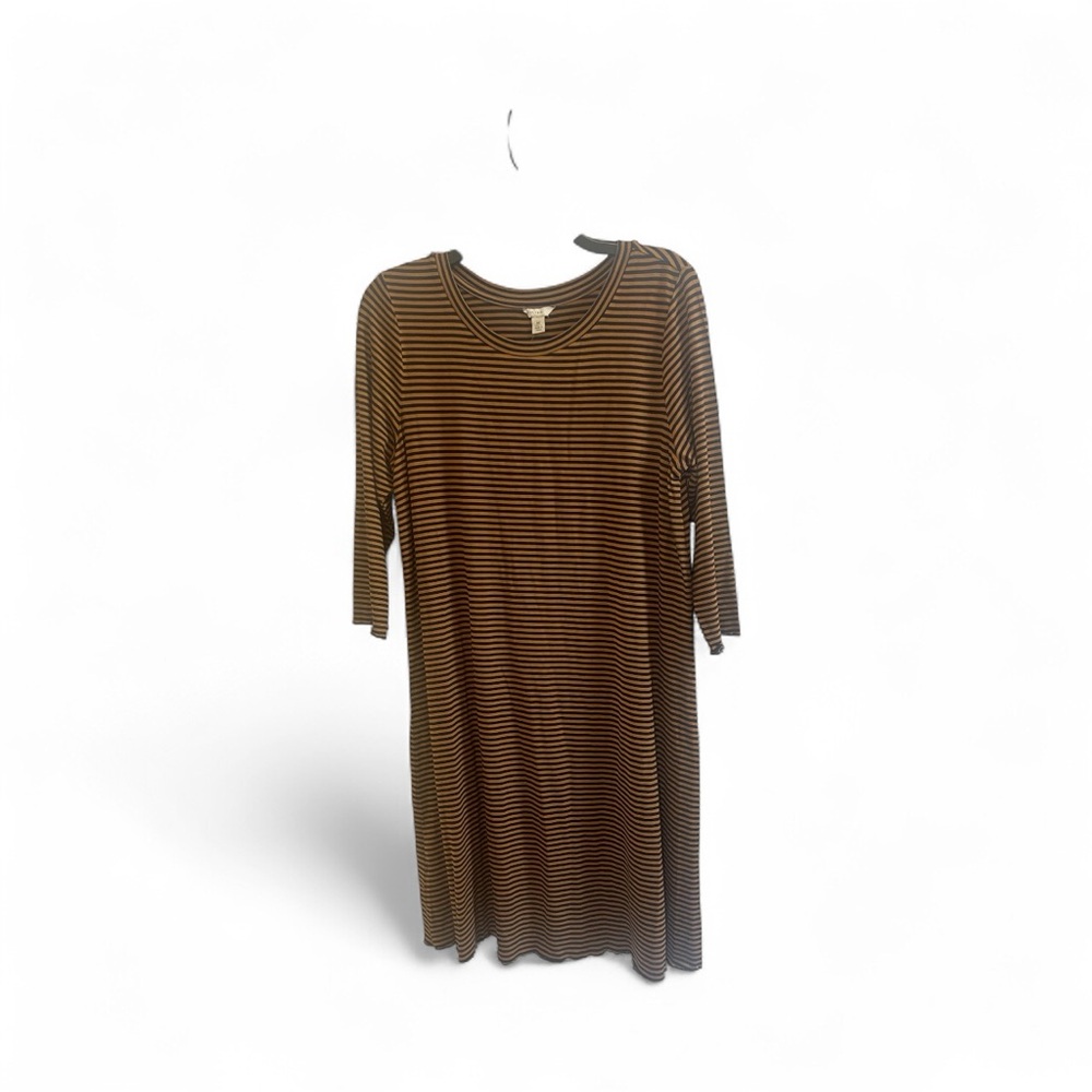 Cato Brown Striped Long Sleeve Dress